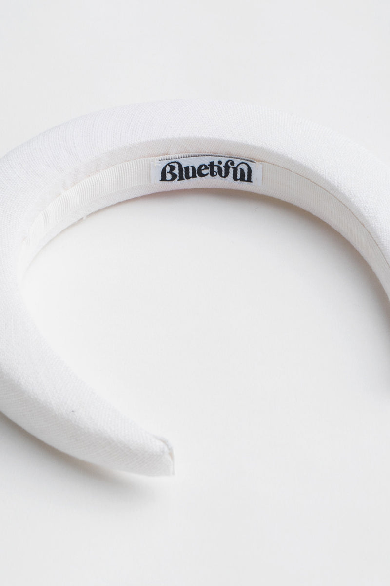 LINEN HEADBAND - WHITE