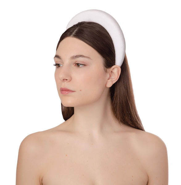 CLASSIC VELVET HEADBAND - WHITE – Bluetiful Milano