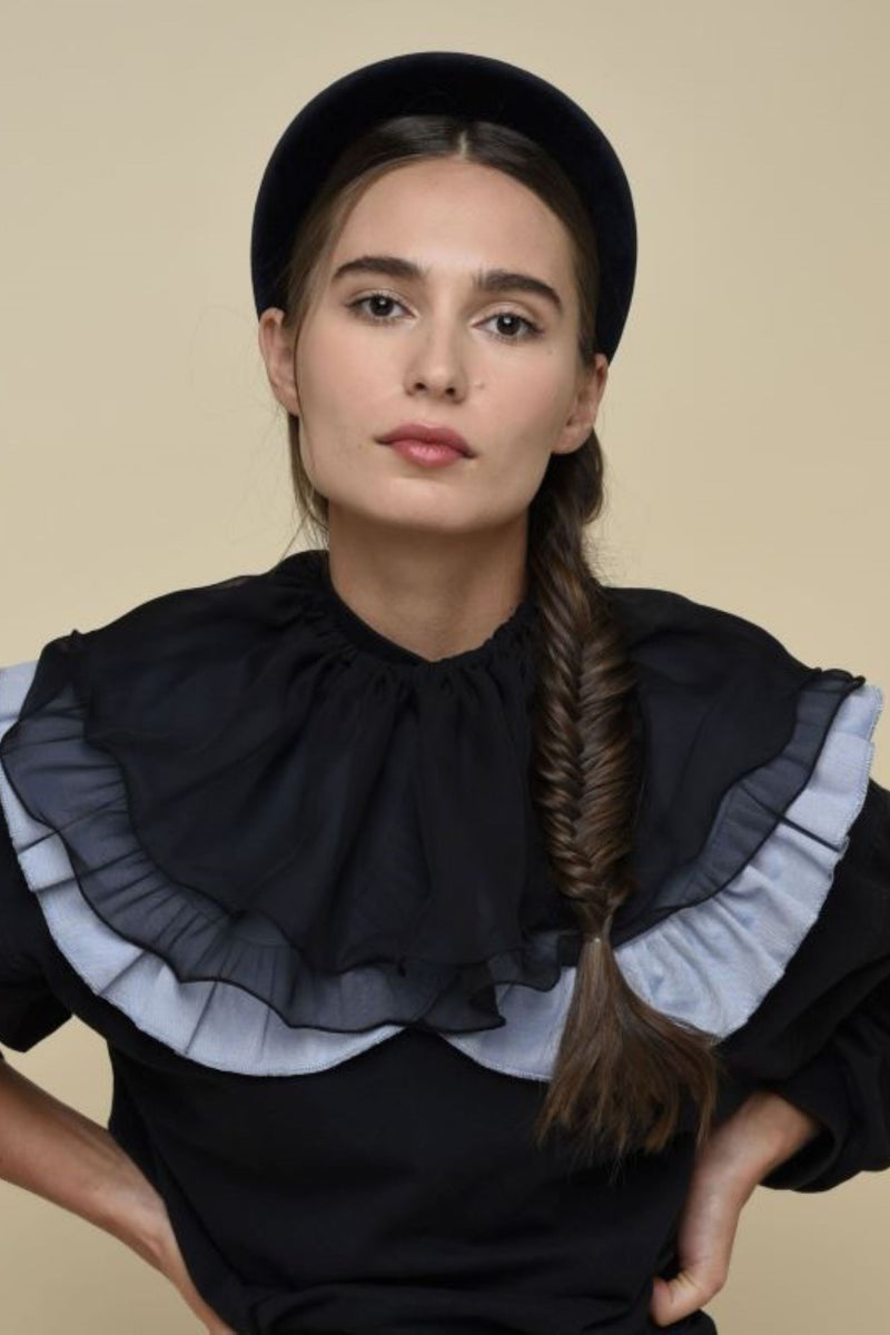 CHIFFON COLLAR - BLACK