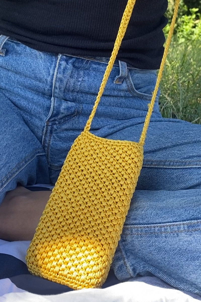 MOBILE CASE WITH STRAP - YELLOW
